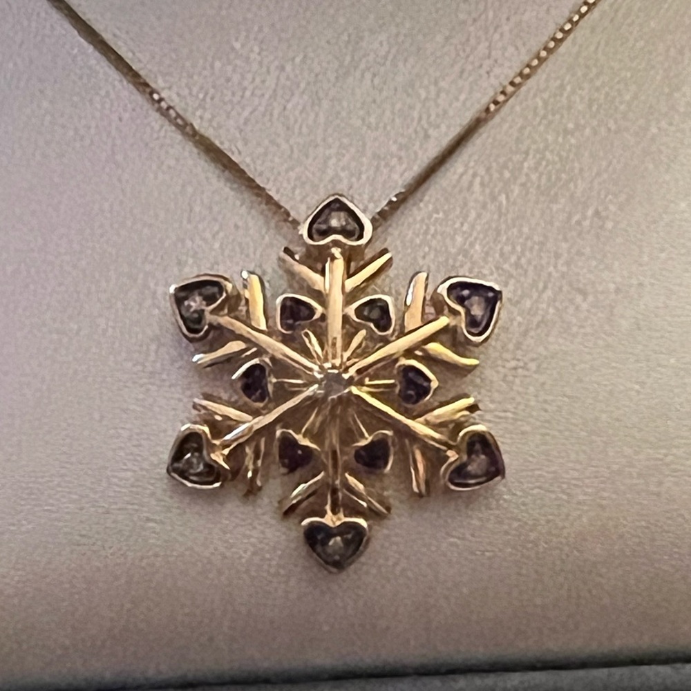 14kt Gold over Sterling Silver Snowflake Pendant